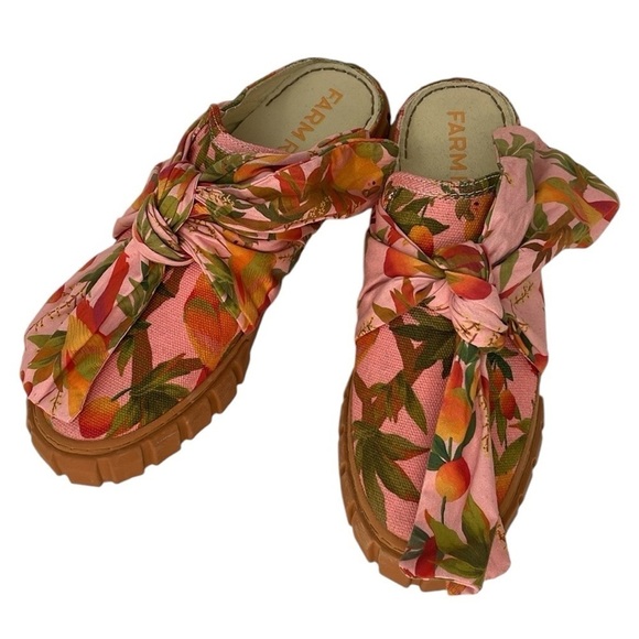 FARM RIO Sneakers Shoes Mules Summer Dream Pink Peaches Size 8.5 - Picture 9 of 12